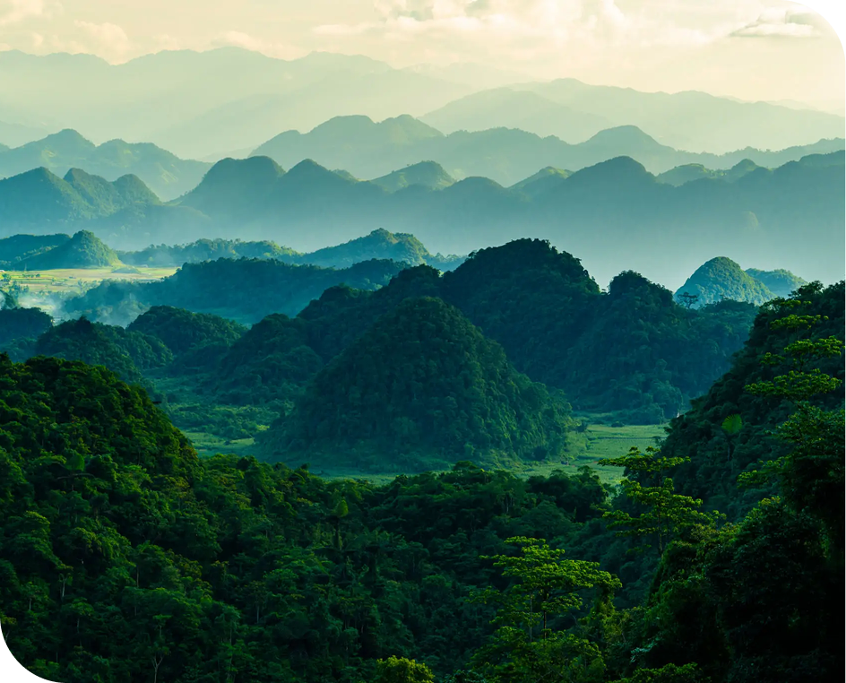 Mountainous landscape with lush greenery
