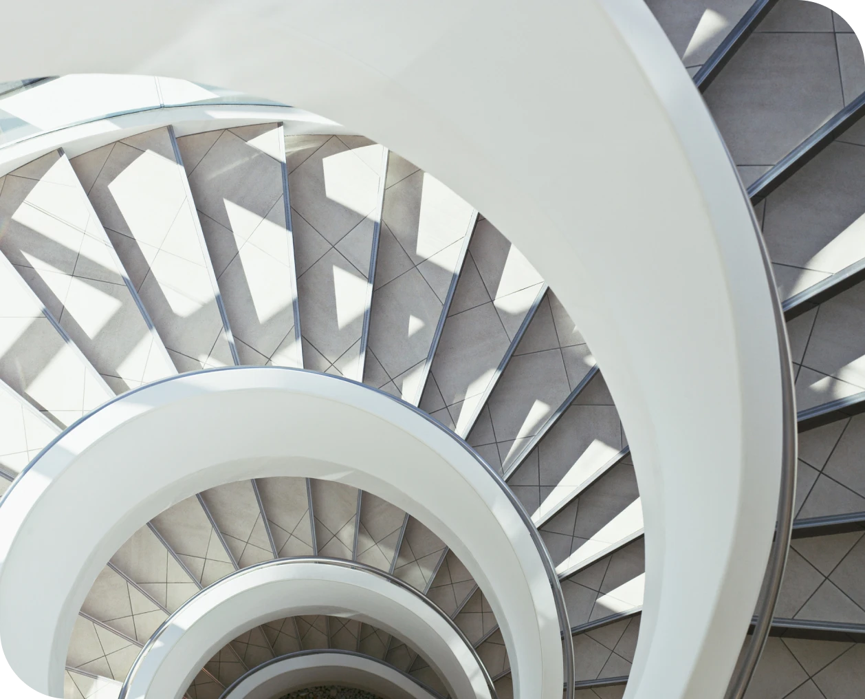 Abstract view of spiral stairs